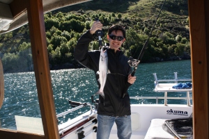 Fishing in Lake Wakatipu in Queenstown, NZ